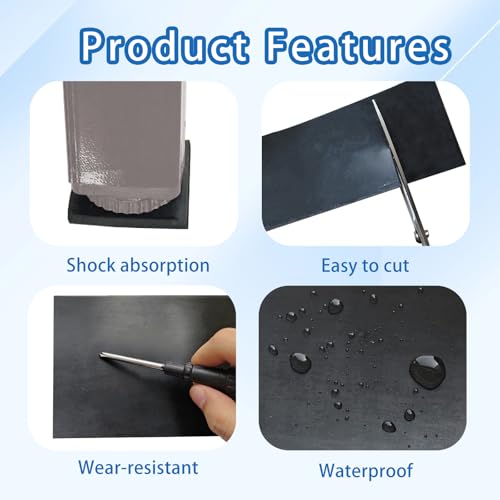 Black Adhesive Rubber Strip, 1/8 (.125)" Thick X 4" Wide X 10'Long | Solid Rubber Roll with Self Adhesive for Anti-Slip Anti-Vibration DIY Gaskets Crafts Sealing Supports Protection - size: 4"X10'X1/8,With Adhesive