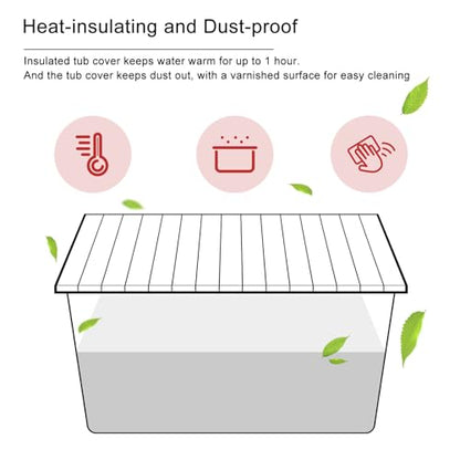 Bathtub Tray, Anti-dust Bathtub Cover, Bath Insulation Cover(71×31×0.24in) | Foldable PVC Shutter Bath Lid Fit Most Tubs, Can Store Wine Glass, Books, Tablets, Cellphones, White - size: 180x80x0.6cm