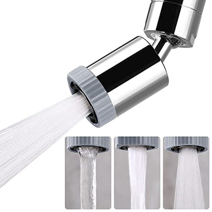Swivel Faucet Aerator,3-function Faucet Nozzle,360° Big Angle Rotate Kitchen Sink Faucet Attachment,Faucet Extender for Kitchen 55/64 inch Female Thread,Kitchen Sink Aerator Chrome | Chitaoma 360° Rotate Sink Faucet Attachment,Faucet Aerator for Kitchen 5