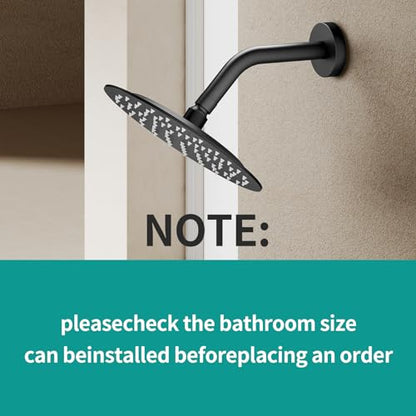 All Metal Rain Shower Head - Heavy Duty Stainless Steel, Easy Install, High Water Flow, Ultra-Thin Modern Design for Bathroom (D-Matte Black, 8) - color: D-Matte Black, size: 8