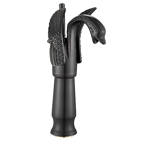 Oil Rubbed Bronze Swan Shape Single Handle One Hole Bathroom Vessel Sink Faucet Deck Mount Lavatory Sink Faucet - color: Bronze, size: Tall