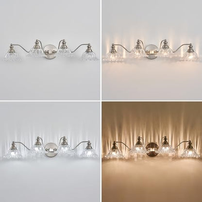 XIEDUN Brushed Nickel 4 Light Vanity Light - color: Brushed Nickel, size: 4 Light