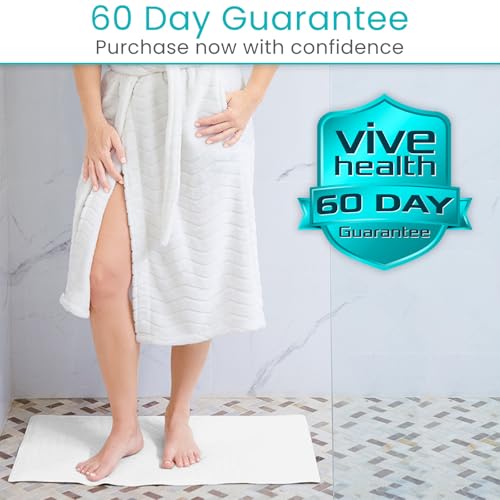 Vive Non-Slip Bath Mat with Suction Cups - 28" x 16" Extra Large Rubber Mat for Safety & Comfort - Patented Grip Prevents Slips and Falls for Kids, Elderly, Men, Women - XL Non Skid Shower & Tub Cover | For Safety & Comfort - Patented Grip Prevents Slips