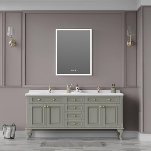 Recessed Medicine Cabinet with Mirror 20"x26" Medicine Cabinet Mirror | Lighted Medicine Cabinet, Bathroom Medicine Cabinet with Mirror, Adjustable Shelves, Defogger, Outlets, USB, Dimmable - size: 20"x26"