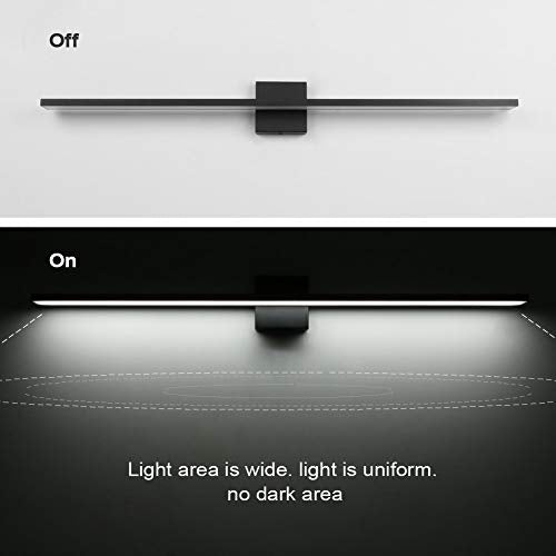 Ralbay 40inch Modern LED Black Vanity Light 36W Frosted Aluminum for Bathroom Vanity Lighting Fixtures Cool White 6000K - color: Black, size: 40 inch