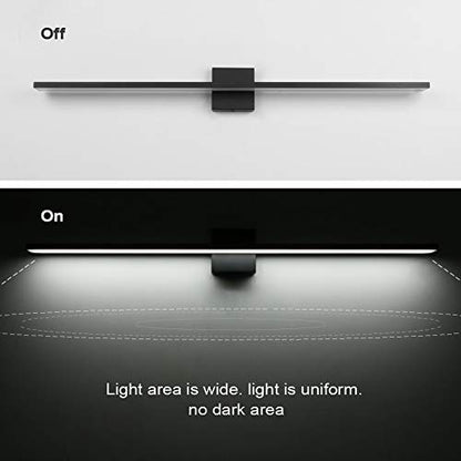 Ralbay 40inch Modern LED Black Vanity Light 36W Frosted Aluminum for Bathroom Vanity Lighting Fixtures Cool White 6000K - color: Black, size: 40 inch