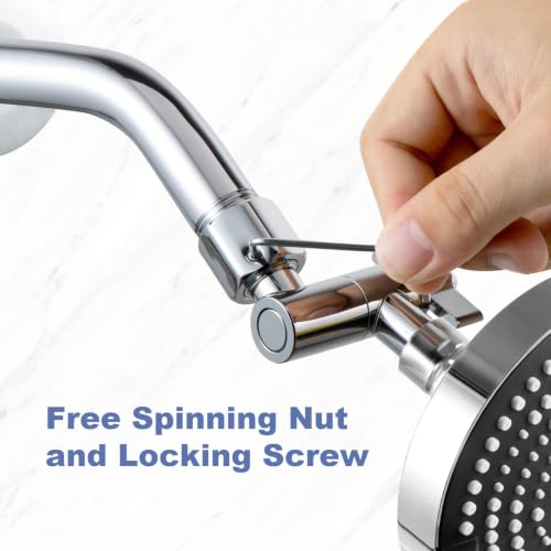 OFFO Shower Head Extension Arm, 2.4 in Shower Extension Arm with Locking Nut, Adjustable Height and Angle Shower Arm Extender, Universal G1/2 Connector for Fixed and Handheld ShowerHead, Chrome - color: Chrome, style: 2.4 in