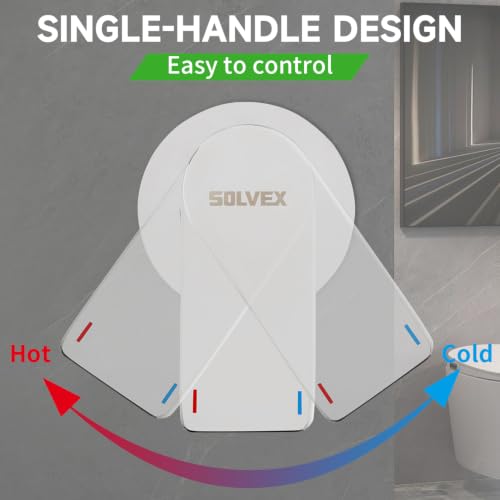 SOLVEX Shower Faucet Set with Valve Rain Shower System Head Stainless Steel Wall Mount Single Handle Shower Trim Kit 6 Inch High Pressure Shower Head Chrome SP-90103 - color: Chrome