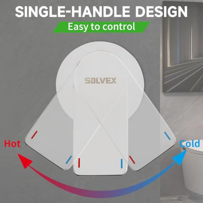 SOLVEX Shower Faucet Set with Valve Rain Shower System Head Stainless Steel Wall Mount Single Handle Shower Trim Kit 6 Inch High Pressure Shower Head Chrome SP-90103 - color: Chrome