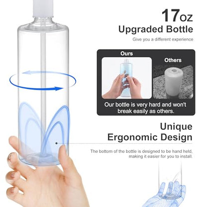 Kitchen Sink Soap Dispenser with 17 Ounce Large Bottle, G080BG | Brushed Gold, Built in Sink Soap Dispenser, Kitchen Soap Dispenser, Refill from Top - color: Gold, size: with Bottle