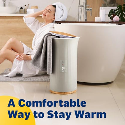 Live Fine Towel Warmer | Bucket Style Luxury Heater with LED Display, Adjustable Timer, Auto Shut-Off | Fits 40” x 70” Oversized Towel - Height 21.25 Inches and 12.9 Inches Wide - color: Gray