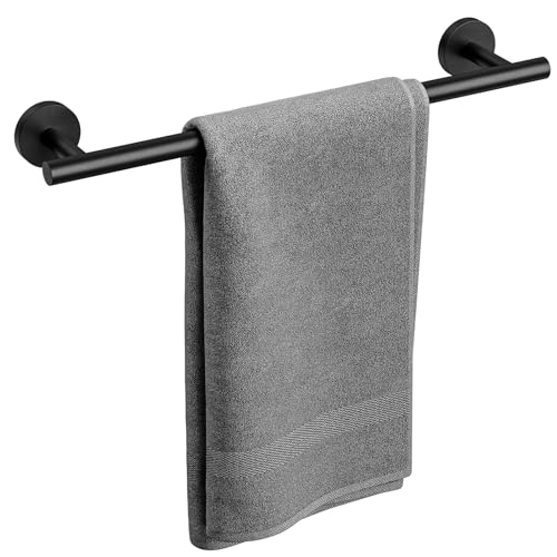 Matte Black Towel Bar, 18 Inch Bathroom Towel Rack | Towel Holder Wall Mounted, Thicken SUS304 Stainless Steel Towel Rod Modern Home Decor (Total Length 20-Inch) - color: Matte Black, size: 20 Inch