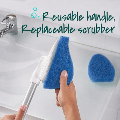 4 Pack Tub and Tile Scrubber Refills Compatible with Scotch-Brite Tub & Tile Scrubber, Replacement Scrubber Heads for Bathroom, Shower, Tub, Tile and Kitchen Cleaning, Blue
