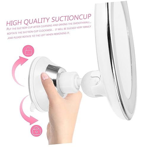 LED Lighted Makeup Mirror with Suction Cup Magnifying Vanity Mirror for Detailed Grooming for Travel and Home Use for Women