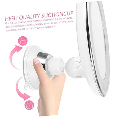 LED Lighted Makeup Mirror with Suction Cup Magnifying Vanity Mirror for Detailed Grooming for Travel and Home Use for Women