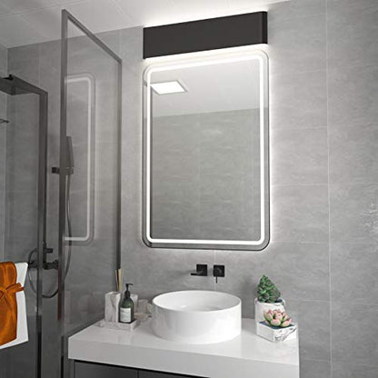 Aipsun 24in/20W Matte Black Modern Vanity Light Up and Down LED Vanity Light for Bathroom Wall Lighting Fixtures (Cool White 5000K) - color: White Light Black, size: 24 inch, style: 5000K