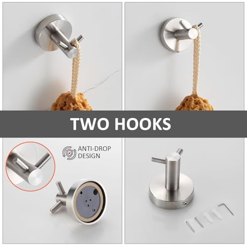 Bathroom Accessories Set 4 Piece Bathroom Hardware Set Stainless Steel 304 Brushed Nickel Bathroom Accessories Set Wall Mounted