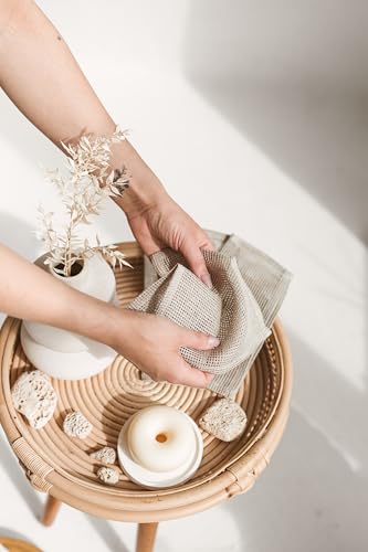 Reusable Makeup Remover Cloths - Pure 100% Linen Washcloths - 6-Pack 8x8-inches Open Weave Washable Face Wipes - Small Linen Exfoliating Face Towels with Hanging Loop - size: 8x8 Inch Washcloths (Pack of 6)