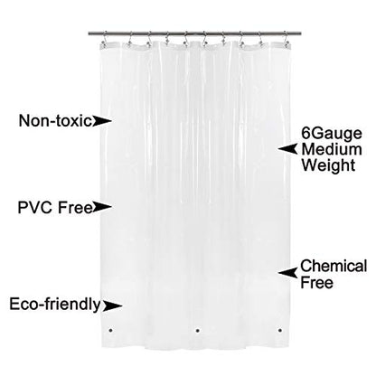 Barossa Design 54x78 Inch Stall Shower Curtain/Liner Heavy Duty, Clear | 8G Thick PEVA, 3 Magnets at Bottom, 10 Rustproof Grommets, Waterproof, PVC Free, 54x78 Inches for Bathroom Stall - color: 1a. Clear, size: 54"W x 78"L (Pack of 1)