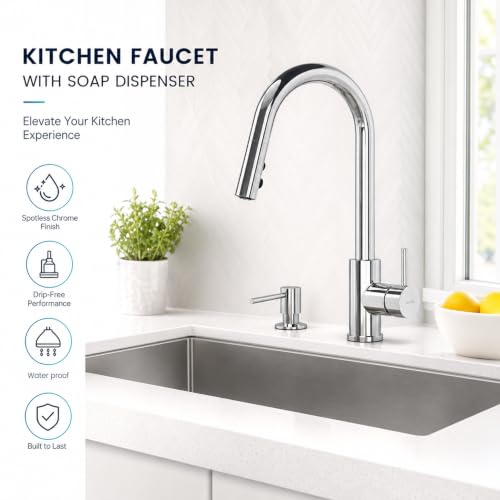 Soap Dispenser for Kitchen Sink, Built in Sink Soap Dispenser, Countertop Dish Soap Dispenser Stainless Steel Pump,Pure Copper Fuselage - color: Clear Glass