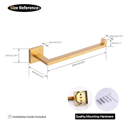 GERZWY Gold Stainless Steel Hand Towel Holder Modern Bathroom Towel Ring Wall Mounted IG1806-BE - color: Gold