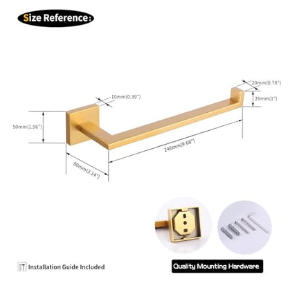 GERZWY Gold Stainless Steel Hand Towel Holder Modern Bathroom Towel Ring Wall Mounted IG1806-BE - color: Gold