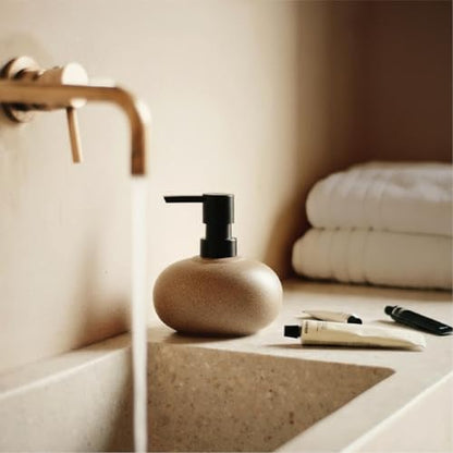 10oz Ceramic Hand Soap Dispenser, Elegant Liquid Soap Dispenser for Bathroom Countertop, Heavy & Sturdy Dish Soap Dispenser for Kitchen (Brown Set of 2) - color: Brown Set of 2