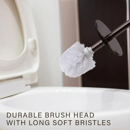 Creative Scents Dublin Brown Toilet Brush Set - Toilet Bowl Cleaner Brush and Holder - Decorative Toilet Bowl Scrubber - Space Saving Designed Toilet Bowl Cleaner - color: Brown