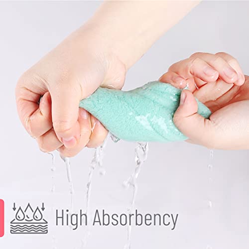 Slick- Baby Washcloths, 12 Pack, 10"x10", Microfiber Coral Fleece Baby Towels, Soft & Highly Absorbent Wash Cloths for Newborns, Infants and Toddlers, Gentle on Delicate Skin for Face, Hands and Body