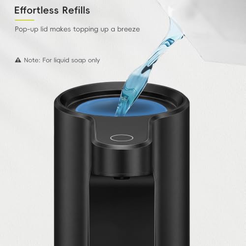 EKO Aroma 9 fl oz Automatic Liquid Soap Dispenser, Rechargeable & Water-Resistant Soap Dispenser for Kitchen and Bathroom with Adjustable Volume Control (Matte Black Steel) - color: Matte Black, size: 9 oz (Standard Rechargeable)