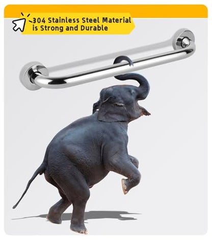 Grab Bar Featuring Anti-Slip Handrail Bathroom Bathtube Shower Safety Rail 304 Stainless Bathroom Grab Bar for Elderly Disabled Injury - size: 11.8inch