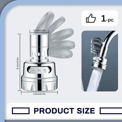 Sink Faucet Sprayer Attachment, 3 Water Outlet Modes, Silver | Faucet Extender Aerator, Stretchable Hose, Kitchen Water Saving Sink Sprayer Head, For Wash Hand Hair Face