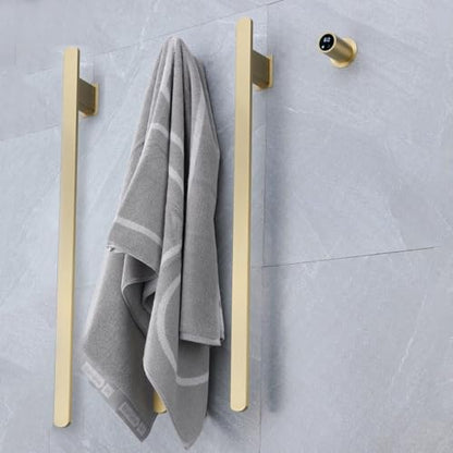 Bathroom Heated Towel Rack, Brushed Gold Towel Warmer, 3Bars, 110V | Smart Touch Control, Wall Mounted, Concealed Hardwired, Stainless Steel, Dry Towels in Modern Bathrooms, Space-Saving Design - color: Brushed Gold-3 Bars