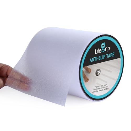 LifeGrip Anti Slip Transparent Anti Slip Tape, 6 inch by 30 feet, Non-Slip Traction Grip Tape to Tubs, Boats, Stairs, Clear, Soft, Comfortable for Bare feet (6" X 30') - color: Clear, size: 6" X 30'