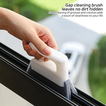 Deep Reach Window Groove Cleaning Brush, Handheld Track Cleaner Tool for Window Slides, Tile Grout, Shutters, Car Vents & Narrow Crevices (Black) - color: Black