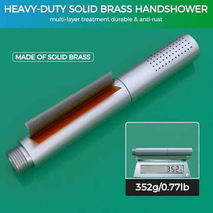 16x26" Rainfall Full Body Digital Shower System with LED Light Remote | Luxury Temperature Display Shower Faucet Set with 4 Body Jets & Dual Function Handheld Shower, Brushed Nickel - color: Brushed Nickel, style: 16x26"+4 jets