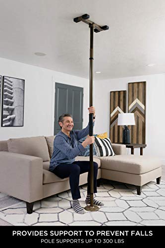 Sure Stand Straight Pole, Elderly Tension Mounted Floor to Ceiling Transfer-Pole, Bathroom Safety Assist Grab Bar and Stability Rail, Deep Bronze - color: Deep Bronze, size: Sure Stand Straight Pole