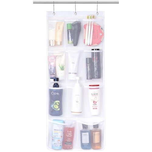 Lifewit Mesh Shower Caddy, 11 Pockets Hanging Bathroom Organizer, 1 Pack | 17" x 34", Attached 3 Hooks, Quick-Dry, Portable, Cruise Essentials, Idea for Toiletry, RVing, Travel, Camping - size: 17" × 34"