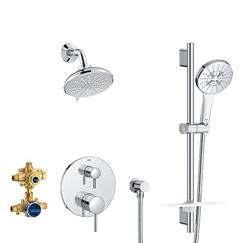 GROHE 29431000 Timeless 2-Handle Pressure Balance Shower Set, Starlight Chrome - color: StarLight Chrome