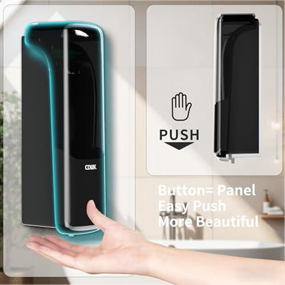 Soap Dispenser Wall Mount, 300ml No-Drill Adhesive or Screw Mounting | Shampoo Conditioner Body Wash Dispenser, Clear Refillable Liquid Lotion Pump, Home Kitchen Bathroom Commercial Office Use - color: Black