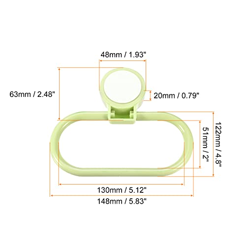 HARFINGTON Wall Mounted Oval Towel Ring ABS Hanging Holder Self-Adhesive for Bathroom Kitchen Accessories, Green - color: Green