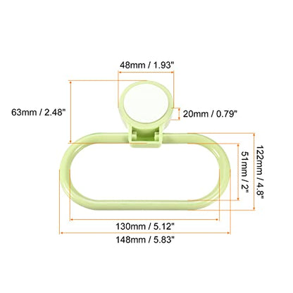 HARFINGTON Wall Mounted Oval Towel Ring ABS Hanging Holder Self-Adhesive for Bathroom Kitchen Accessories, Green - color: Green