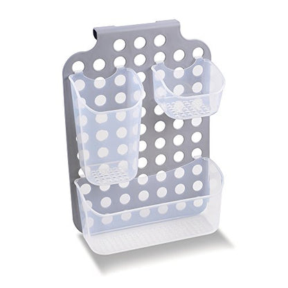 madesmart Adjustable Hanging Storage, Over-Door Organizer with 3 Adjustable Bins for Garbage Bags, Dish Soap, Sponges & Cleaning Supplies, Space-Saving Design, Grey - style: Hang-It Organizer