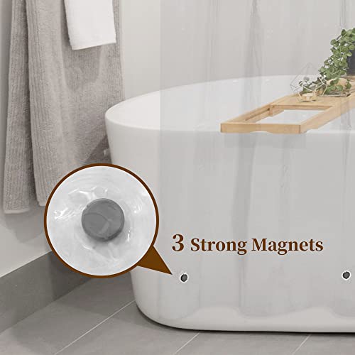 Barossa Design Premium Shower Curtain Liner Standard Size, Clear | Oeko-tex Certified, Rustproof Grommets, 3 Bottom Magnets, Waterproof PEVA, Cute Lightweight Bathroom Curtain - color: 1a. Clear, size: 72"W x 72"L (Pack of 1)