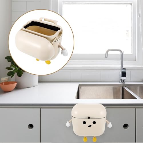 ABOOFAN Wall Mounted Trash can with Lid Hanging Kitchen Trash can for Cabinet Door Waste Basket for Kitchen Space Saving Bin for Home Organization 10.23 X 9.84 X 5.90 in