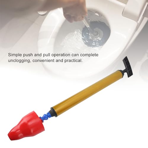 Toilet Plunger, Rubber Reusable Strong Suction High Pressure Drain Blaster Simple Saving Time and Energy Air Pump Toilet Plunger for Kitchen Bathroom Toilet (Red) - size: Red