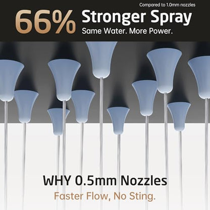 KES 18/8 Stainless Steel Handheld Shower Head High Pressure, Built-in Power Wash to Clean Tub Tile, Patented Auto-Reset Design, 70" Long Hose & Adjustable Brass Joint Holder, Brushed, DP300F18-BS