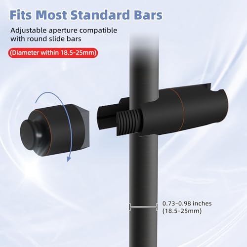 Hibbent Adjustable Shower Head Holder for Slide Bar, Universal 18.5-25mm Handheld Showerhead Bracket, Sprayer Holder with Hanging Design for Bathroom Shower, No Drill Installation, Oil-Rubbed Bronze - style: Oil Rubbed Bronze
