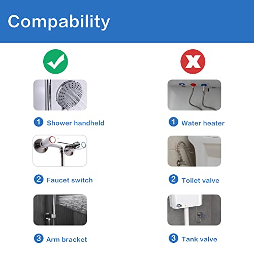RUMOSE 98 inches Extra Long Shower Hose, Nickel | Shower Head Extension Hose, Attachment Flexible Handheld Shower Sprayer Hose, Stainless Steel Shower Tube - color: Nickel, size: 98"