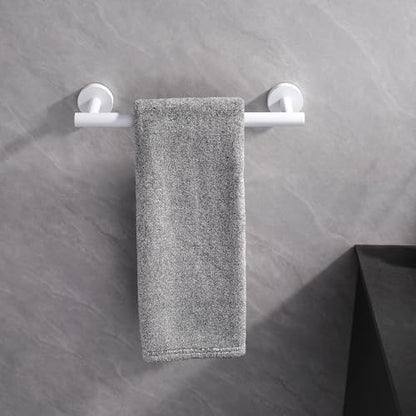 GERZWY 12-Inch Bathroom Towel Bar SUS 304 Stainless Steel Bath Towel Bar Modern Round Style Wall Mount, White - color: White, size: 12 Inch (Pack of 1)